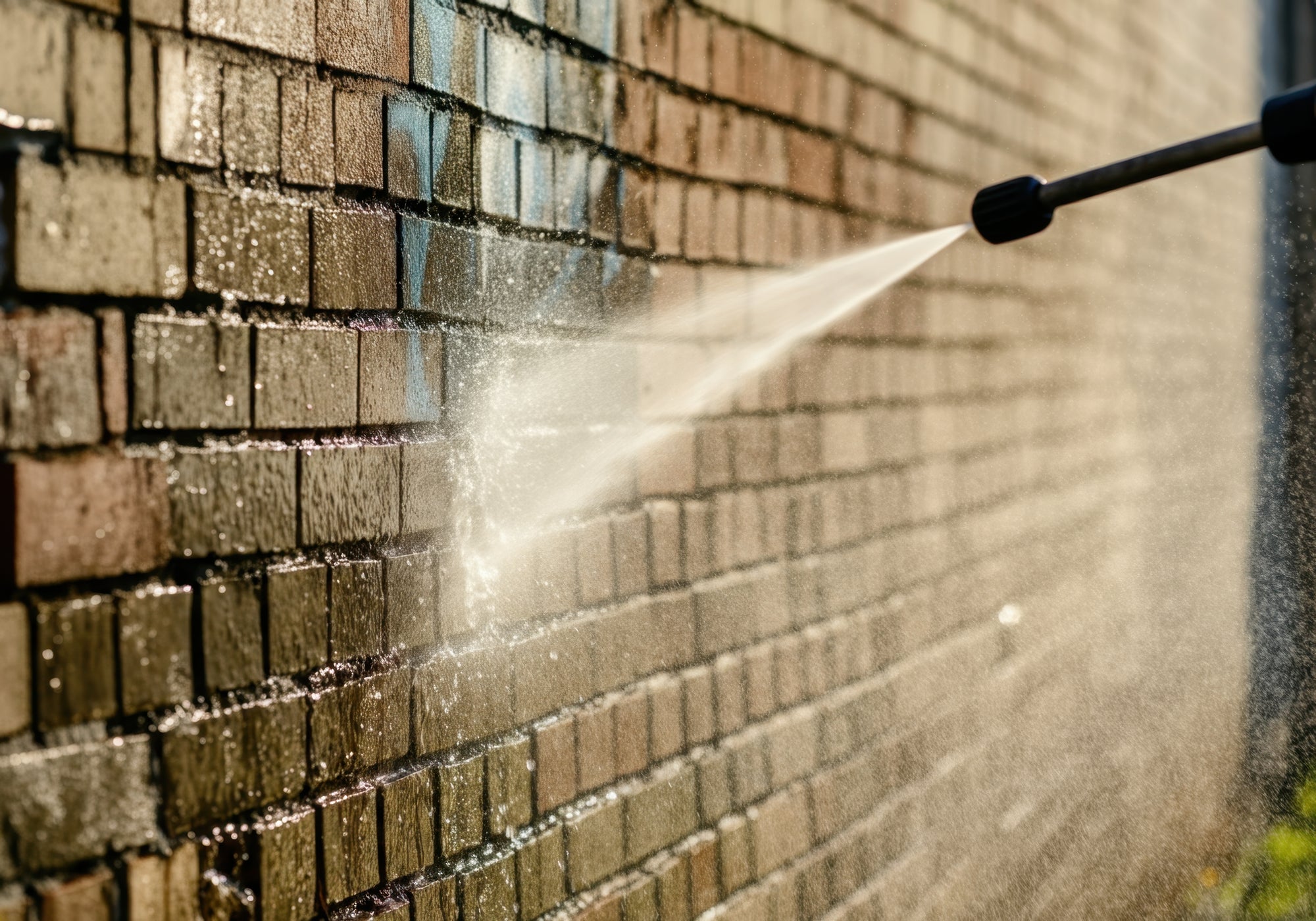removing graffiti from a wall having been painted with our graffiti removal products