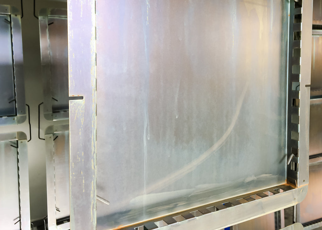 degreasing or pre treatment tunnels and tanks require cleaning to remove oil deposits and scale build up