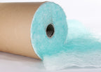 green & white fibreglass roll known as paintstop to capture paint or glue in spray booths
