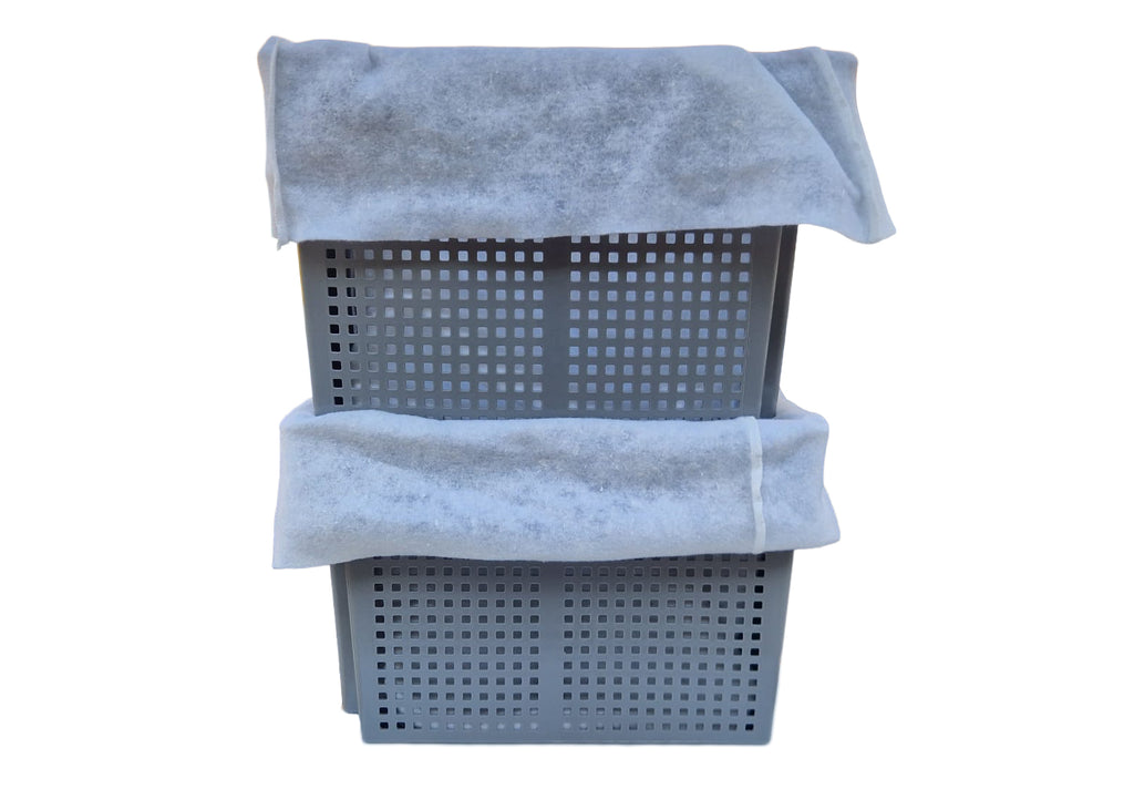 water filtration boxes stacked to increase volume of water being filtered without increasing the footprint