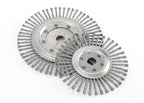 steel knotted wheels for garden trimmers to clean areas such as patios and car-parks