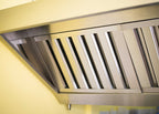 baffle filters installed in a industrial cooker hood