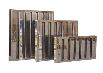 baffle filters for a cooker extraction hood to stop flames 