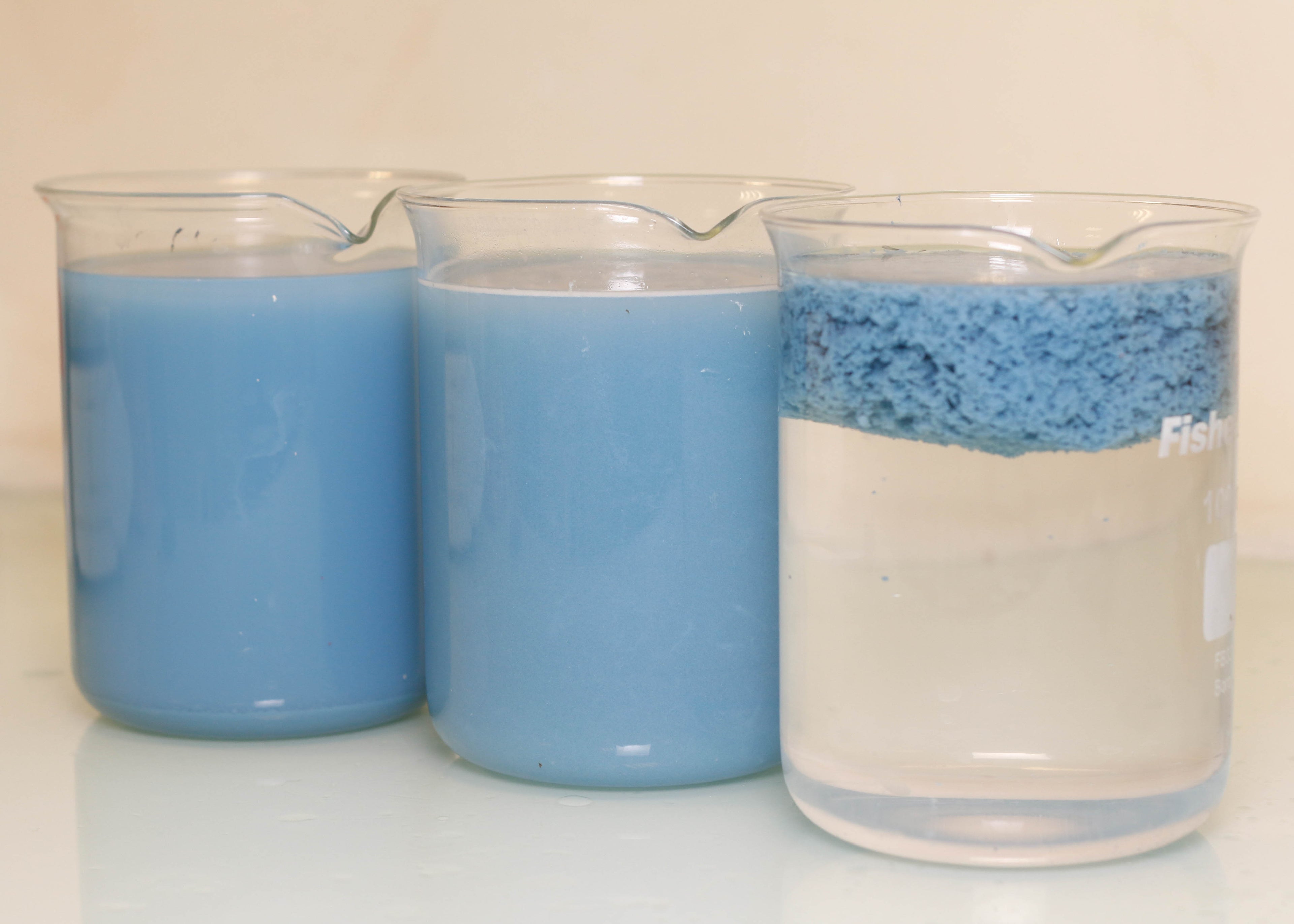 showing the results of treating spray booth water with proco 301 coagulant and flocculant. separation of spray booth sludge