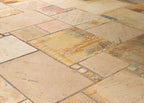 remove blackspot from sandstone patio slabs. this sandstone has been cleaned with Batifort.