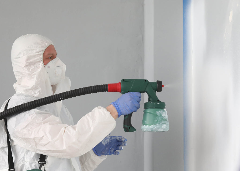 photo showing our peelable paint being applied to a wall within a product preparation area